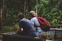 boys with backpack 